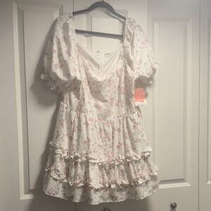 Arula Cream Short Sleeve Dress